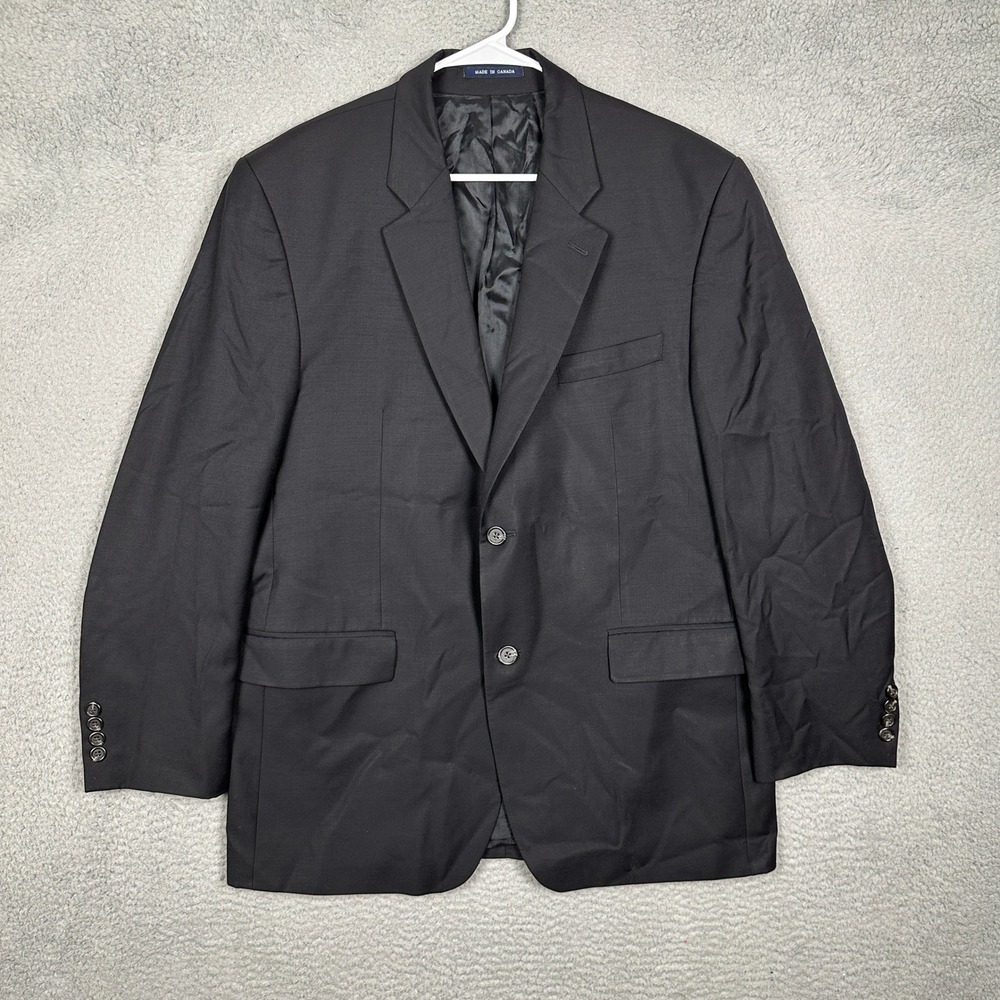 Ralph Lauren Blazer Men 46R Wool Two-Button Black Sport Coat Formal Tailored EUC